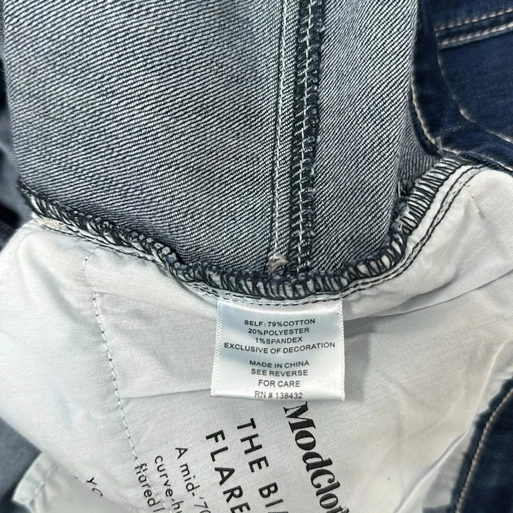 Modcloth The Bianca Flared Leg Denim Jeans Retro 70's Blue New NWT Plus Size 28 - Picture 11 of 13